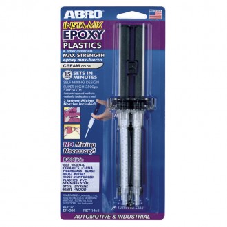ABRO Клей эпоксидный для пластика в шприце премиум 14мл EP-380