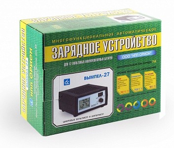 Зарядное устройство АКБ "Вымпел -27" 12В,сегментный ЖК индикатор,автоматич.,  0-20А 8-16В
