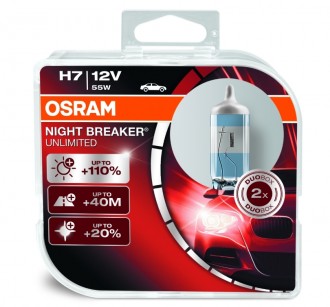 Лампа Osram 12В H7 55Вт +110% NIGHT BREAKER UNLIMITED