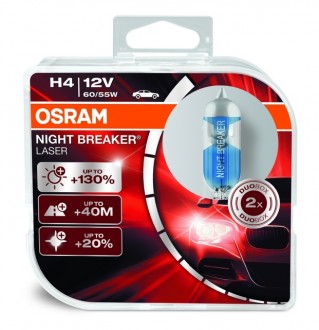 Лампа Osram 12В H4 60/55Вт +130% Night Breaker Lazer